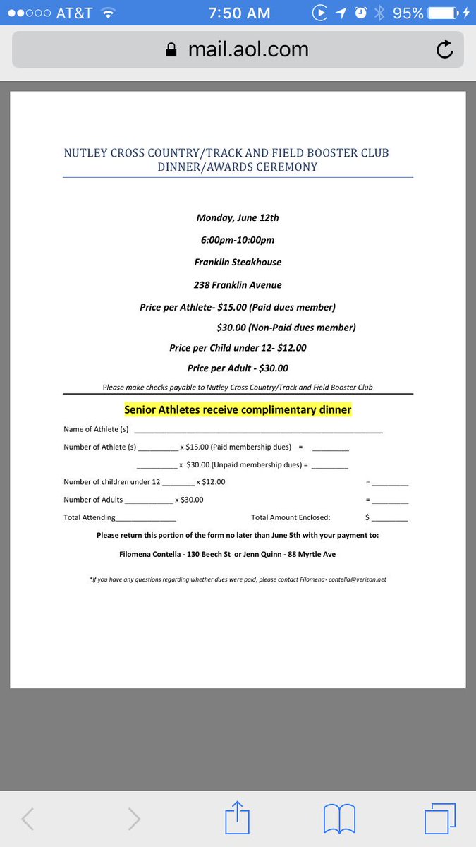 Track Dinner is 6/12!!! RSVP ASAP