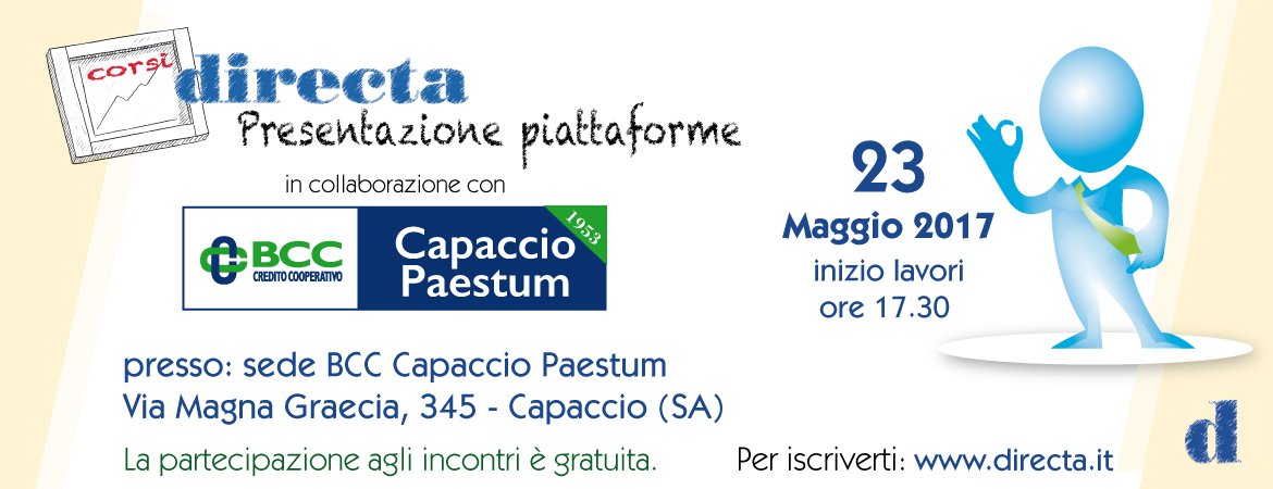 BCCLabCapaccio's tweet photo. @BccCapaccio OSPITA DIRECTA PER PRESENTARE LA NUOVA PIATTAFORMA DI TRADING ONLINE: https://t.co/bicCsgDCDL https://t.co/FzuFMqpGRi