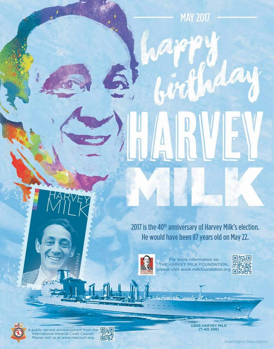 Happy Birthday Harvey Milk. Thank you for showing us we can come together as a community and make things better. 
