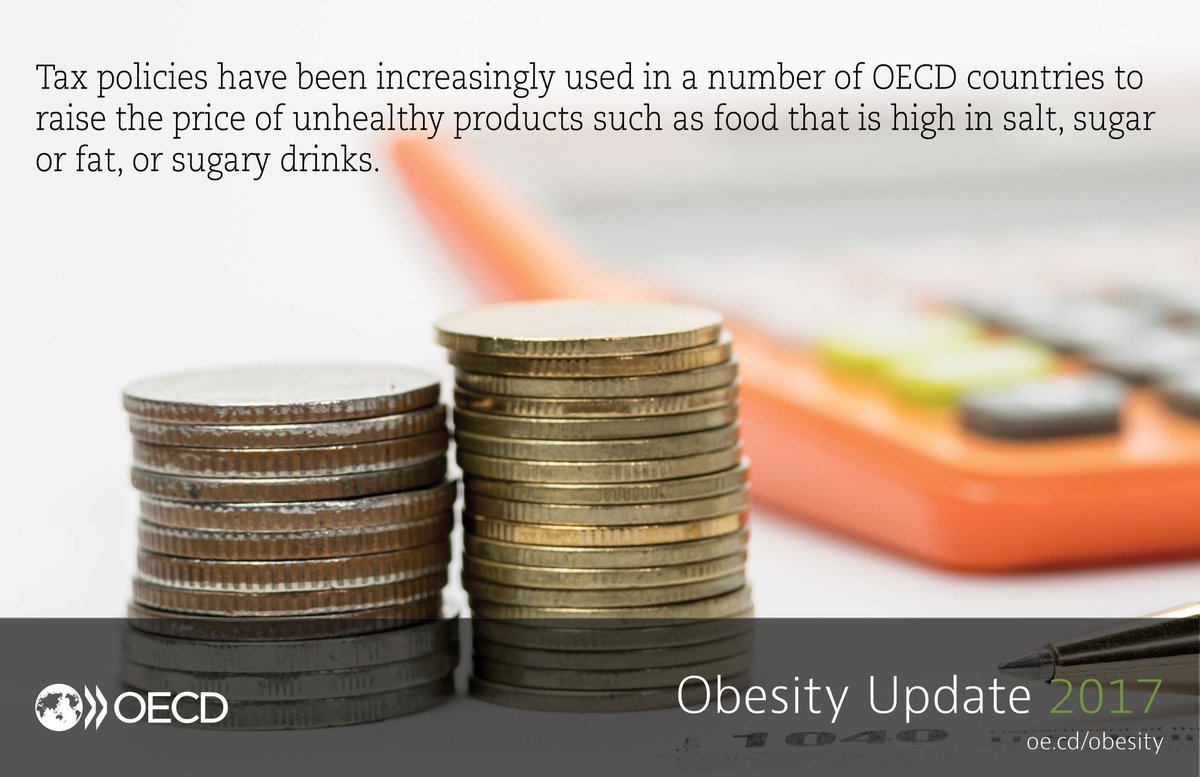 #Tax policies increasingly used in OECD c’tries to raise price of unhealthy food &amp; drink. oe.cd/obesity | #EOD2017 #Obesity