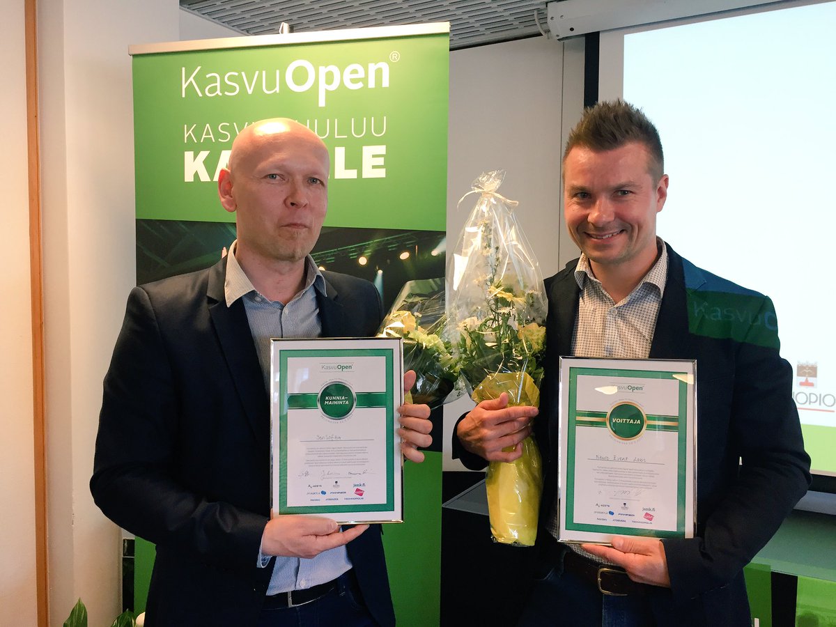 kasvuopen's tweet photo. Innovative winner of Digital Health Growth Track @neuroeventlabs and convincing honorary awarded @SenSoftia. #kasvuopen team congratulates! https://t.co/8j5t11fhkH
