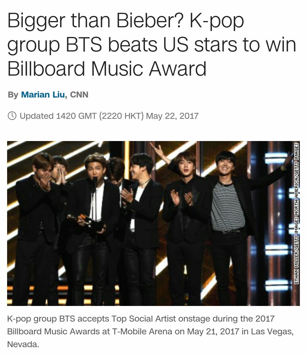 BTS INTERNATIONAL on Twitter "[ARTICLE] 170522 CNN posted