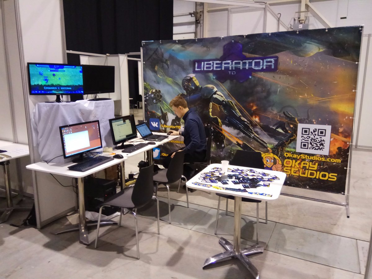 OkayStudiosInfo's tweet photo. We've made a showcase at #popcorn2017, a major Siberian festival.
#towerdefense #steam #unity #indiedev #gamedev #indiegame #Showcase https://t.co/Kr0EHD9f4K