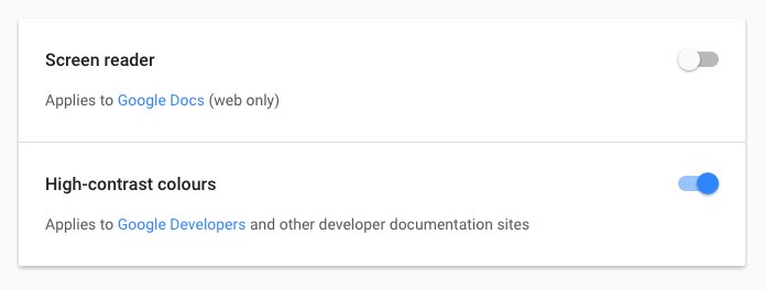 sjrsmile's tweet photo. Buried in google's settings I was able to find a couple of options for #accessibility https://t.co/kQSVbGK6mN