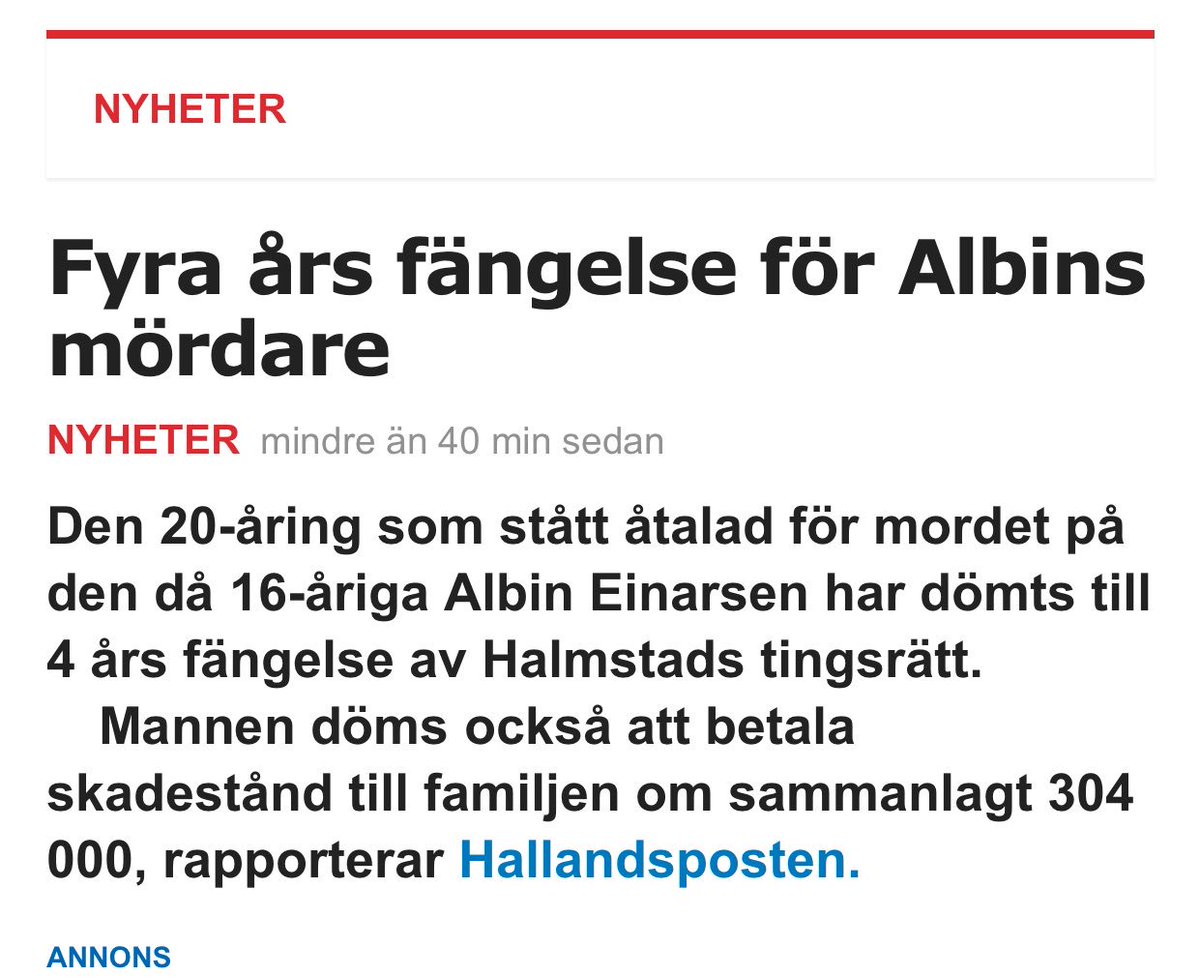 Wallstromer's tweet photo. JAG FÖRSTÅR INTE!!!
Det är liksom en människa som mist livet och straffet blir ynkliga 4år. PINSAMT https://t.co/CZ18u1YXWN