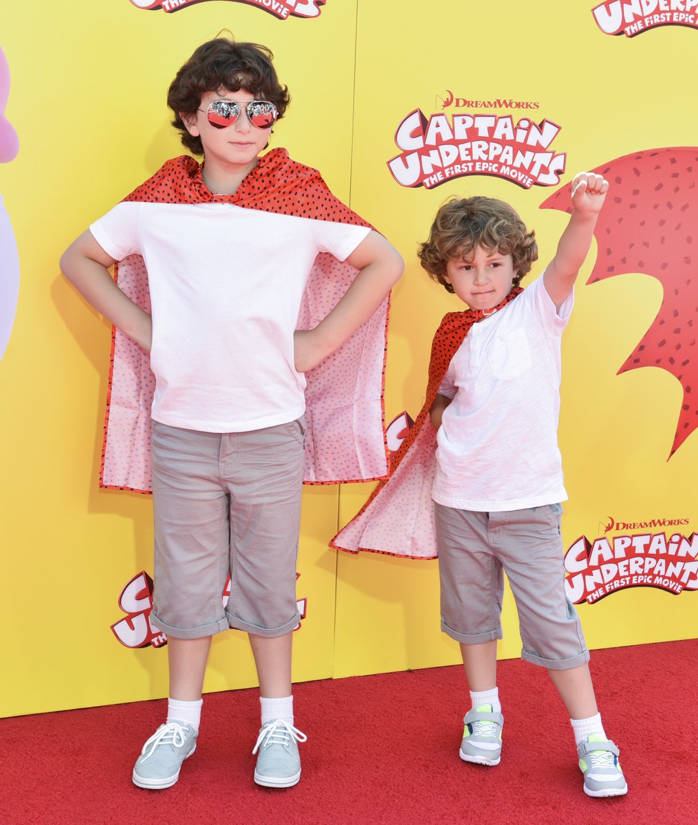 twistmag's tweet photo. .@AugustMaturo &amp; @OceanMaturo sure dressed for the occasion at the #CaptainUnderpantsMovie premiere! See more >> https://t.co/uakaZ2uzDk https://t.co/DGG08eXgit