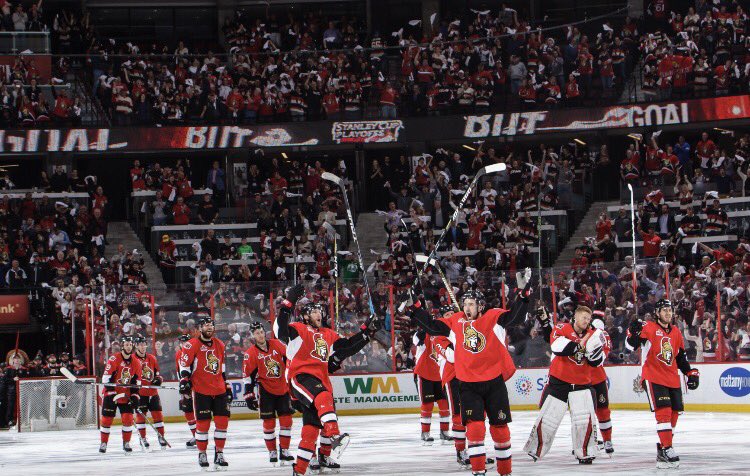 facesottawa's tweet image. 🚨GAME 6 Contest: RT for chance to win 2 FRONT ROW 💺+2 300-level seats + $200 spending money for Game 6 tomorrow night #StanleyCup #Sens 🏒