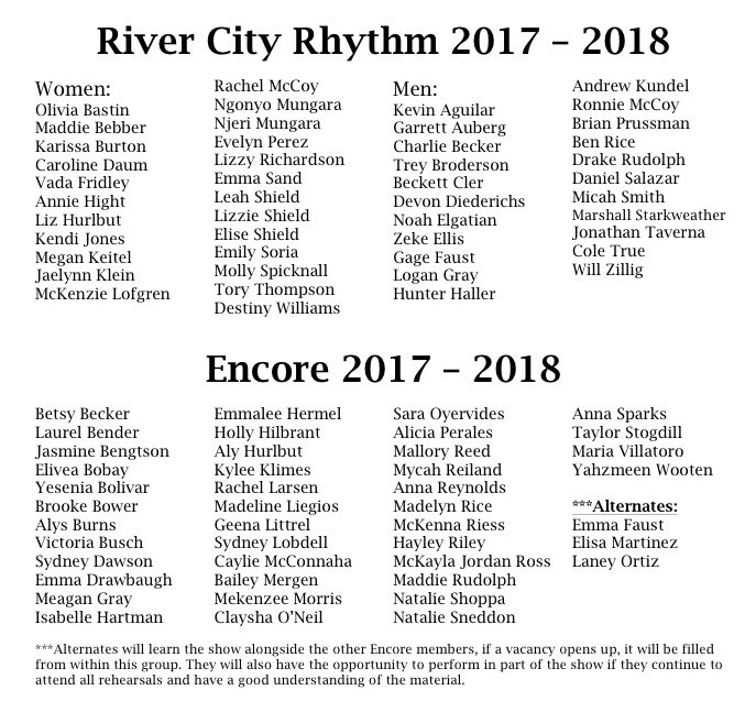 mhsencore18's tweet photo. Congratulations!! Many prep girls making the move to @RCRShowChoir! Already excited for next year &amp; all that the new year will bring. #ENC18 https://t.co/ZuUmwowmFc