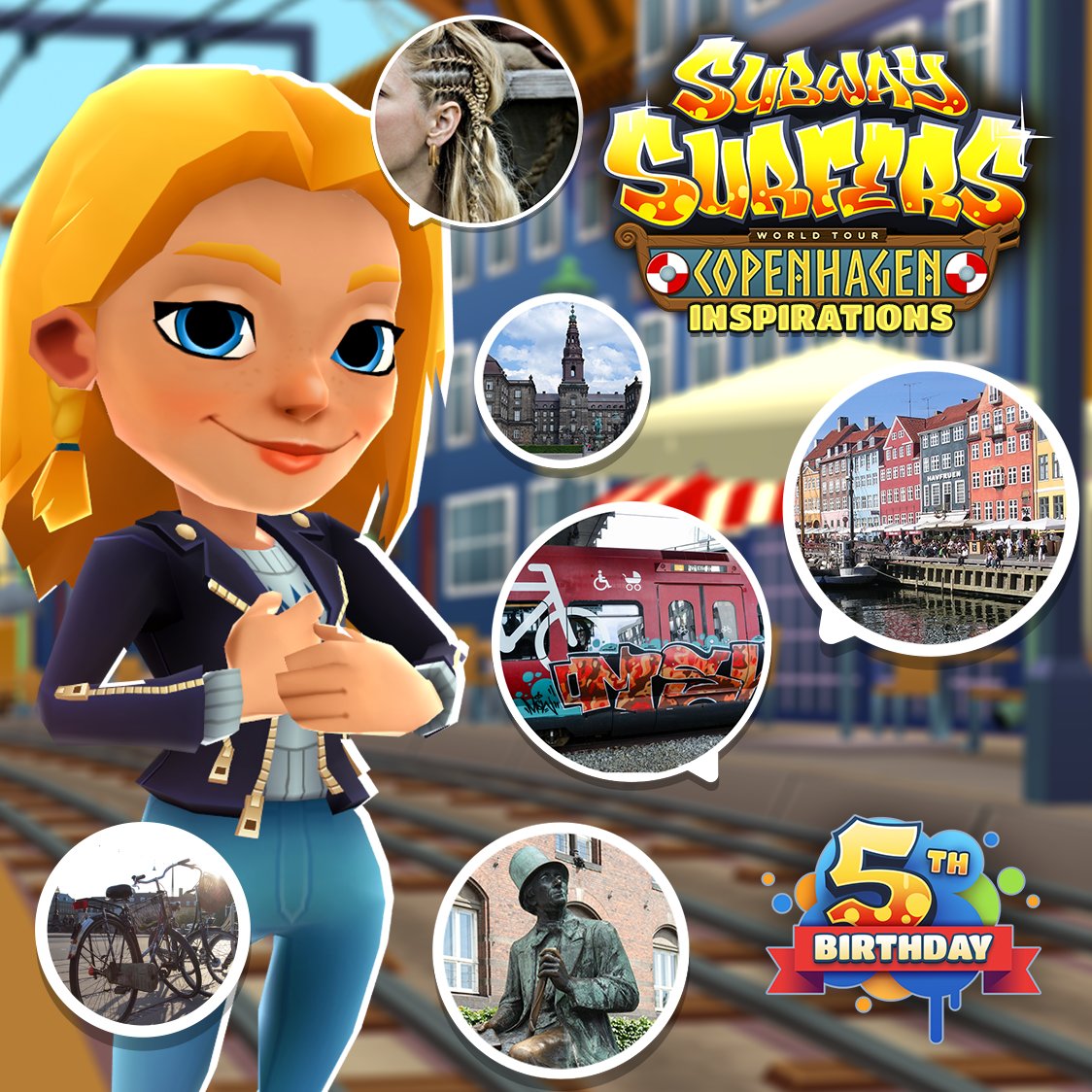 Subway Surfers on X: There's so much beauty in the wonderful city of # Copenhagen. Here's what was used to inspire the #subwaysurfers 5th  #birthday level #gamedev  / X