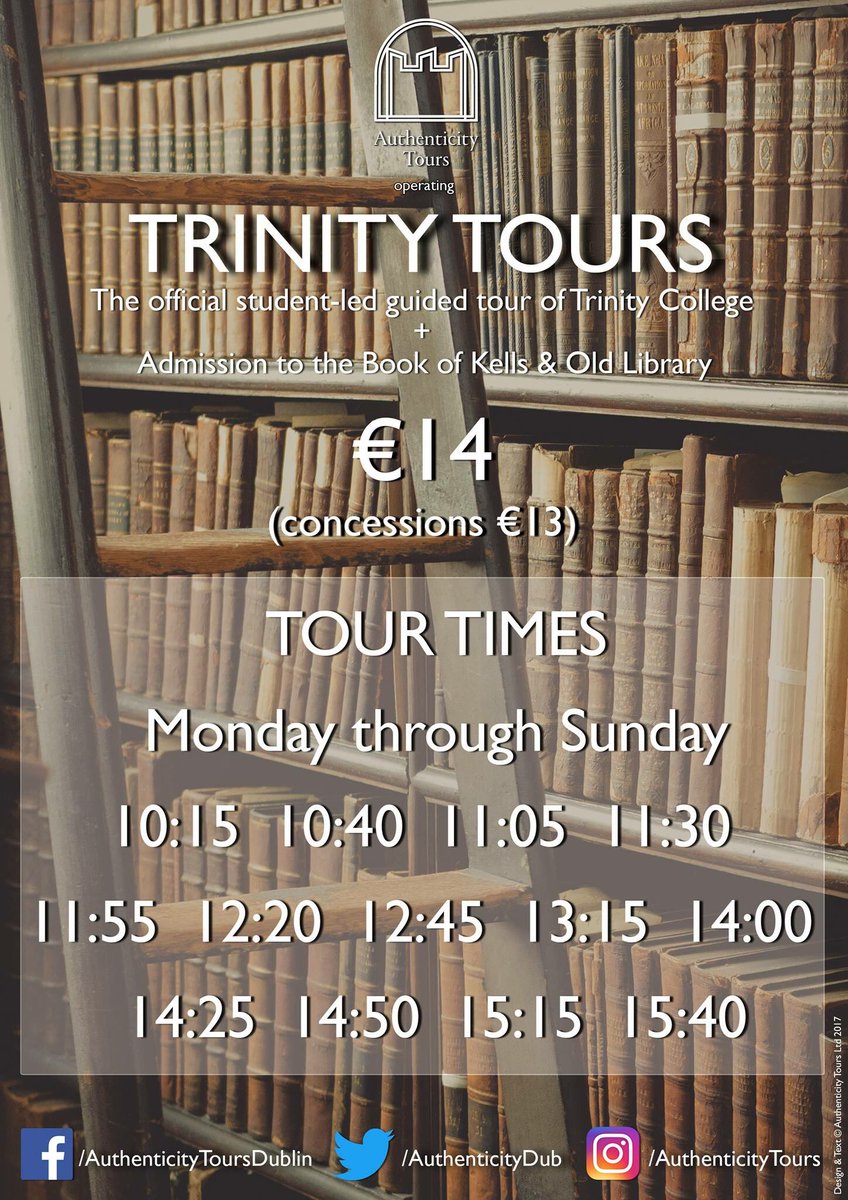 AuthenticityDub's tweet photo. Visit Ireland's oldest university with the official #TrinityTours! Led by students of @tcddublin, tix incl. admission to #BookofKells. https://t.co/VJj5Lx03uZ