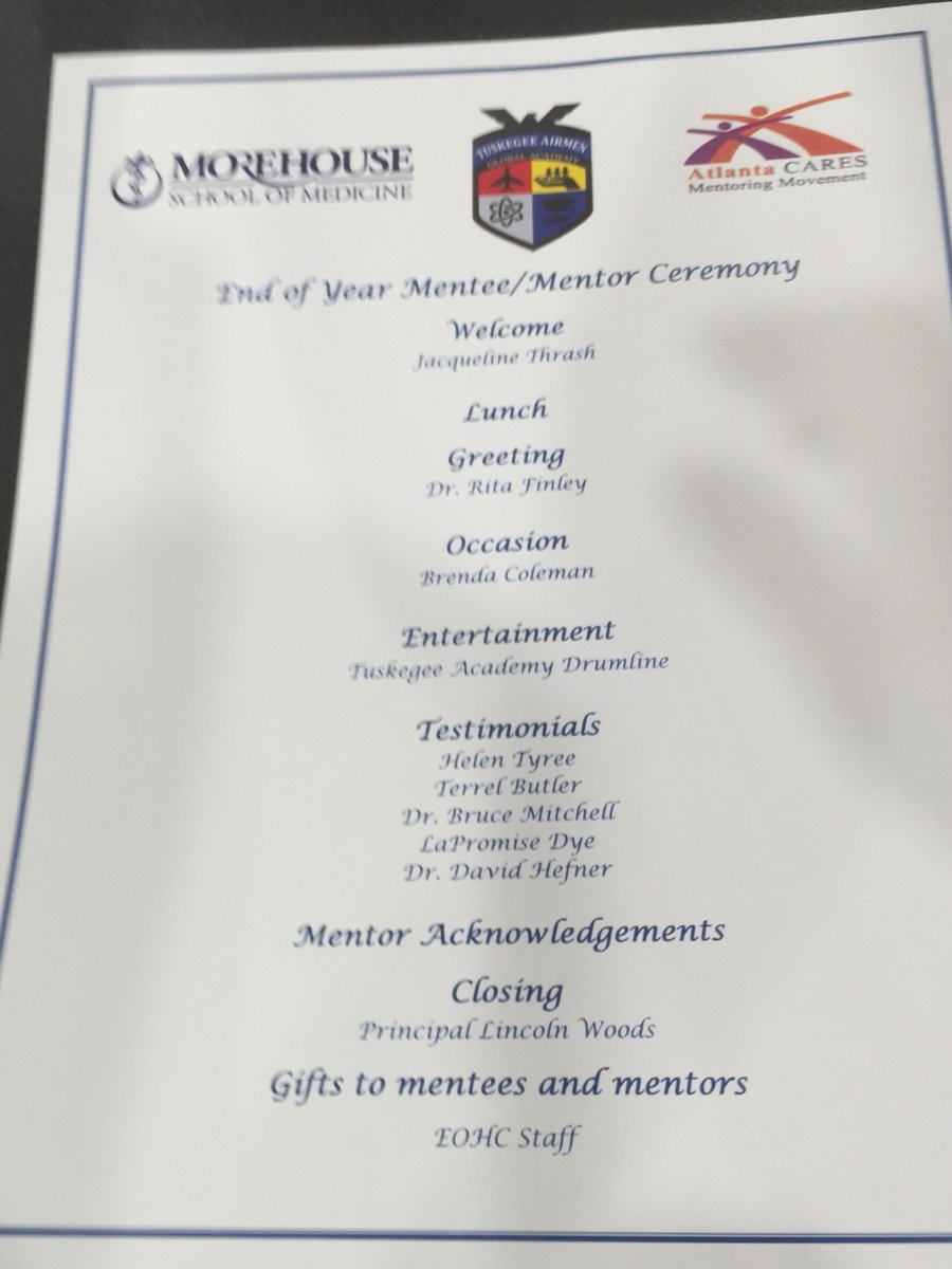 DARivers's tweet photo. Celebrating a great year of mentorship @ the 2nd Annual EOY Mentee/Mentor Ceremony: a great @MSMEDU @AtlantaCARES #TAGAcademy collaboration https://t.co/U104Vev3lO