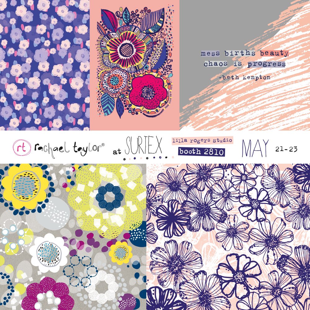 rachael_taylor_'s tweet image. A sneak peek at some new art! See my full portfolio at @surtexshow on the @lillarogers booth 2810 #surtex2017 #rachaeltaylorstudio