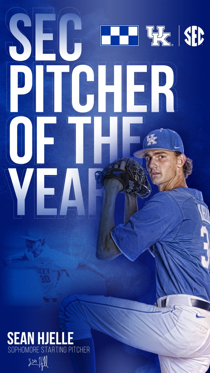 UKBaseball's tweet photo. When you go 7-1 with a 1.90 ERA in league games you earn @SEC Pitcher of the Year. What a season, @Hjellebean !!! #WeAreUK #TEAM https://t.co/TR96lCY63n