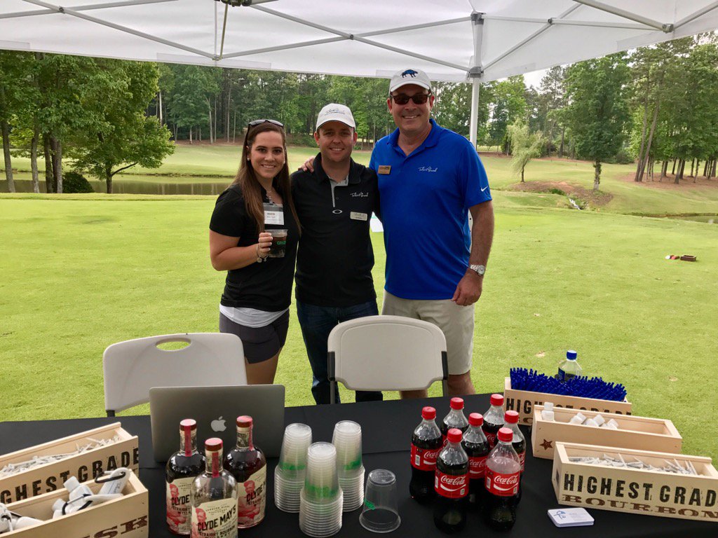 GRAToday's tweet photo. Our newest GRA team member, Morgan, with the @TalentServed team at the hole-in-one competition tent. https://t.co/n5FvIUrMJO