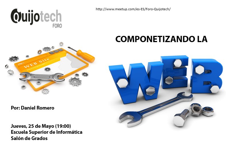 paskualf's tweet photo. Componetizando la Web es la próxima charla del @foroQuijotech Jueves 25 de Mayo en la @esiuclm https://t.co/ODyq21swAO ¿os la vais a perder? https://t.co/gBgpHBj1IY