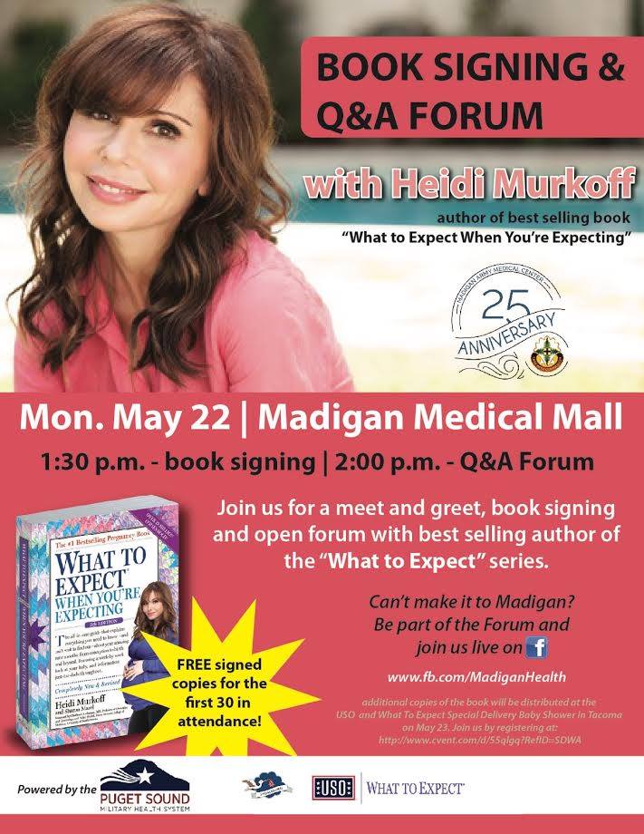 MadiganHealth's tweet photo. Today is the big day! #Whattoexpectwhenexpecting book signing at #Madigan #JBLM #USArmy https://t.co/rxLwmKON8l