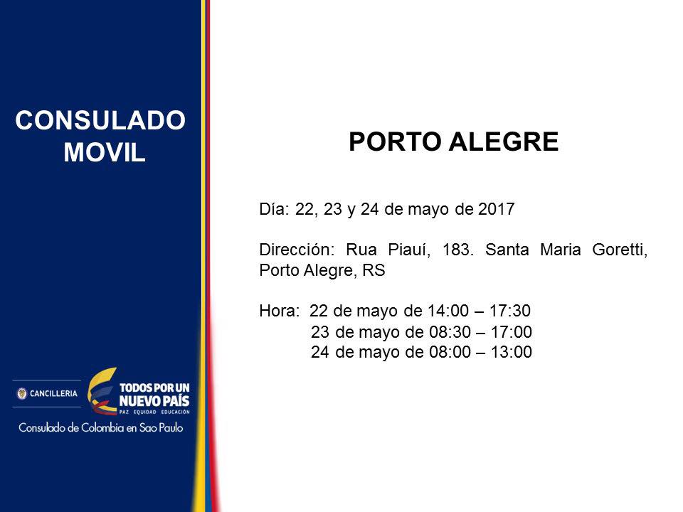 ConsuladoColSp's tweet photo. CONSULADO MÓVIL EN PORTO ALEGRE https://t.co/Hjk2CLxC2t