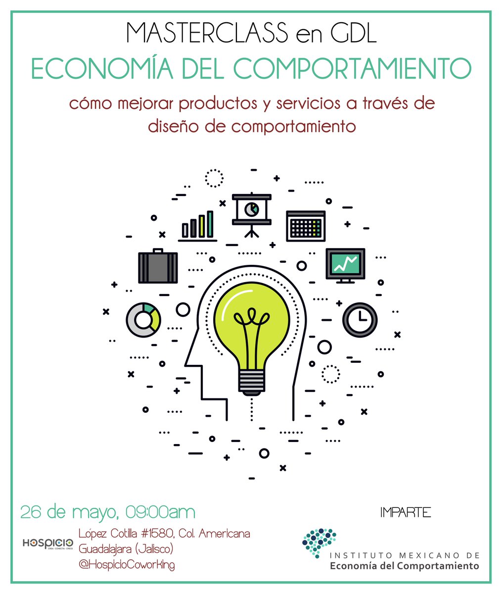 ecomportamiento's tweet photo. *GUADALAJARA
Ven a conocer cómo aplicar insights de Comportamiento para mejorar el diseño de productos digitales Viernes 9am @HospicioCowork https://t.co/vjPsxco3mY