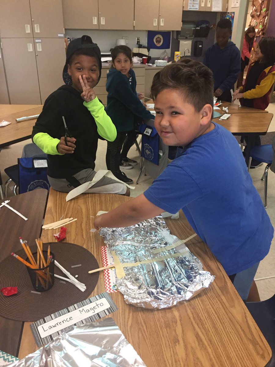 MsLarsonOtters's tweet photo. How many pennies can you put in your boat before it sinks?! Another fun #STEM activity with @MsVomacka class! https://t.co/SMfid99z8y