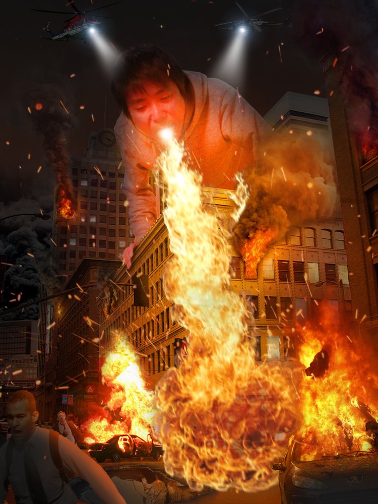 compositfactory's tweet image. Godzilla appears in downtown San Francisco!! #photoshop #compositing #photomanipulation #mattepainting #godzilla #sanfrancisco