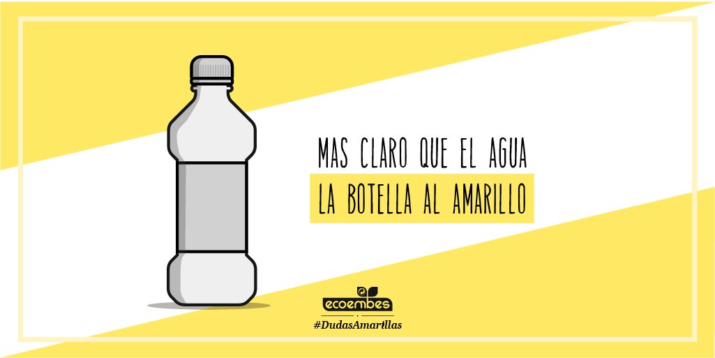 ecoembes's tweet photo. Las botellas de plástico y el contenedor amarillo son buenos amigos, ¡siempre han de ir juntos! 💛  #DudasAmarillas https://t.co/LTZzmP5A8w