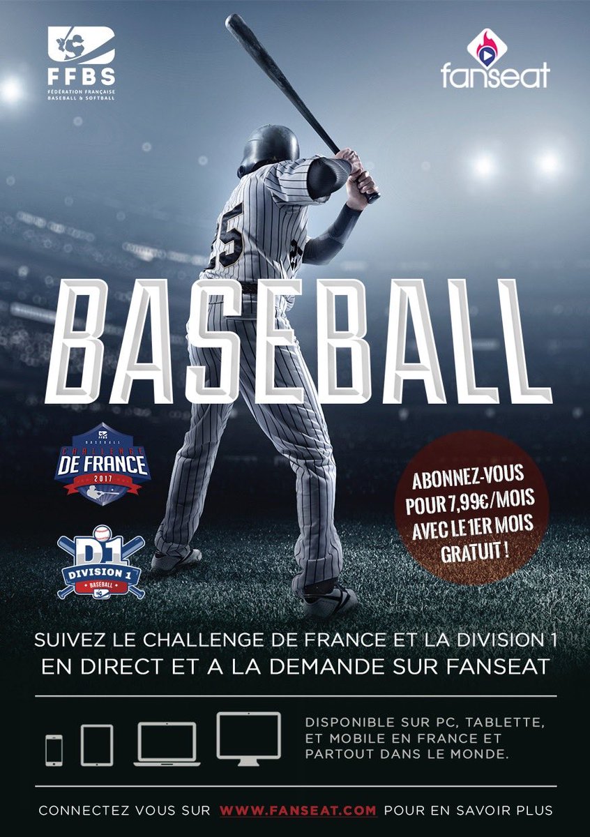 Suivez le Challenge de France de Baseball 2017 en live ! Rendez-vous sur fanseat.com !