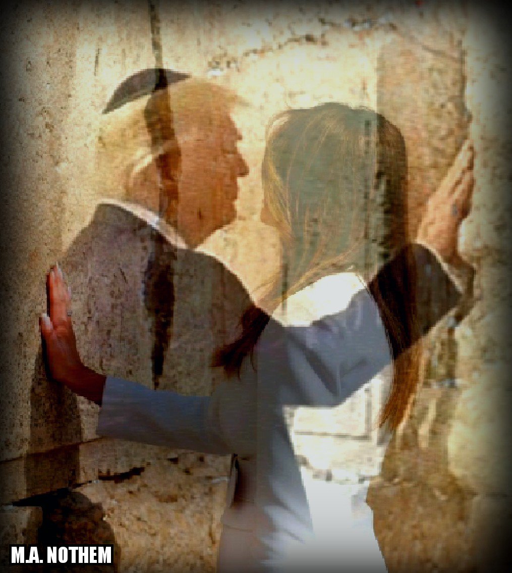 mikandynothem's tweet image. Beautiful and historical image. First touch of the Western Wall by sitting @POTUS and @FLOTUS. 
Lord, watch over them and keep them. 
#MAGA