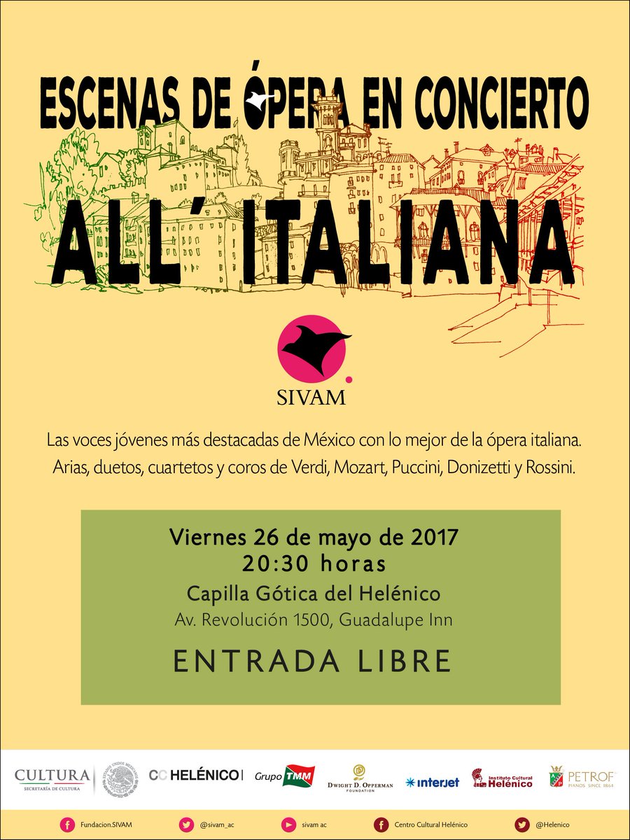 sivam_ac's tweet photo. ¡Escenas de ópera all´italiana en el Centro Cultural @Helenico! 
#hechoensivam #porfinviernes https://t.co/b7HLRKBcdQ