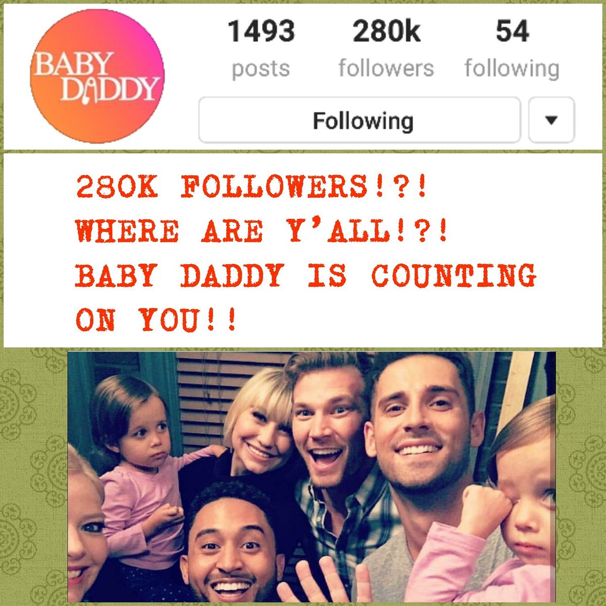 x_BabyDaddy_x's tweet image. WE NEED EVERY FAN TO PITCH IN! STRENGTH IN NUMBERS!! SPREAD THE WORD LOOKS LIKE SOME FANS DON'T KNOW ABOUT THE PETITION YET! #SAVEBABYDADDY