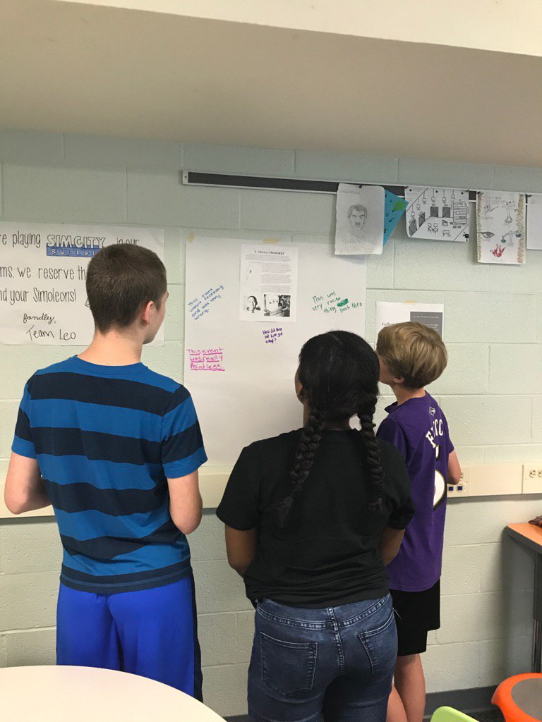 coopthereitis14's tweet photo. A little delayed, but 7th block's gallery walk is underway! #WeAreCarroll https://t.co/gQzimoMQYV
