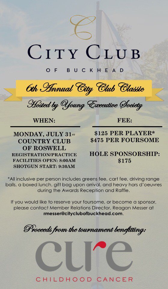 Want to support a wonderful cause while playing golf at the beautiful Country Club of Roswell? Look no further! #CityClubClassic #CURE