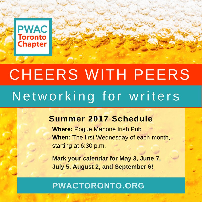 PWACToronto's tweet photo. Mark your calendars for our next #CheersWithPeers on Wed., June 7. #writers #freelancers #toronto #freelancetoronto https://t.co/DQJ2ps4h8w