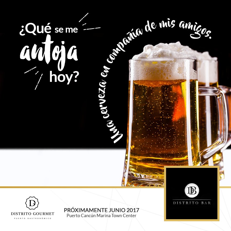 dgcancun's tweet photo. ¿Qué se te antoja? en #junio espera #DistritoBar en @PuertoCancunMx https://t.co/aI9uTLCXDJ