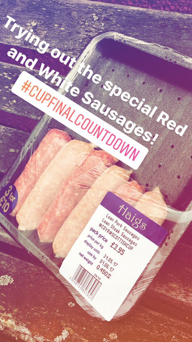 jefflaurenonair's tweet photo. Giving the @haigsfoodhall cup final special sausages a go! 🍴#CupFinalCountdown https://t.co/tDu3dL5rUV
