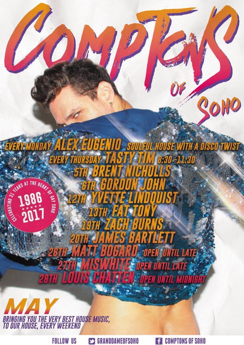 ukldnlad's tweet photo. I am back at Comptons of Soho this Friday from 9pm! Pop in for a drink if you are in town 🌈❤️💙🌈 #comptonsofsoho #housemusic #djmattbogard https://t.co/XAhzRTlZaY
