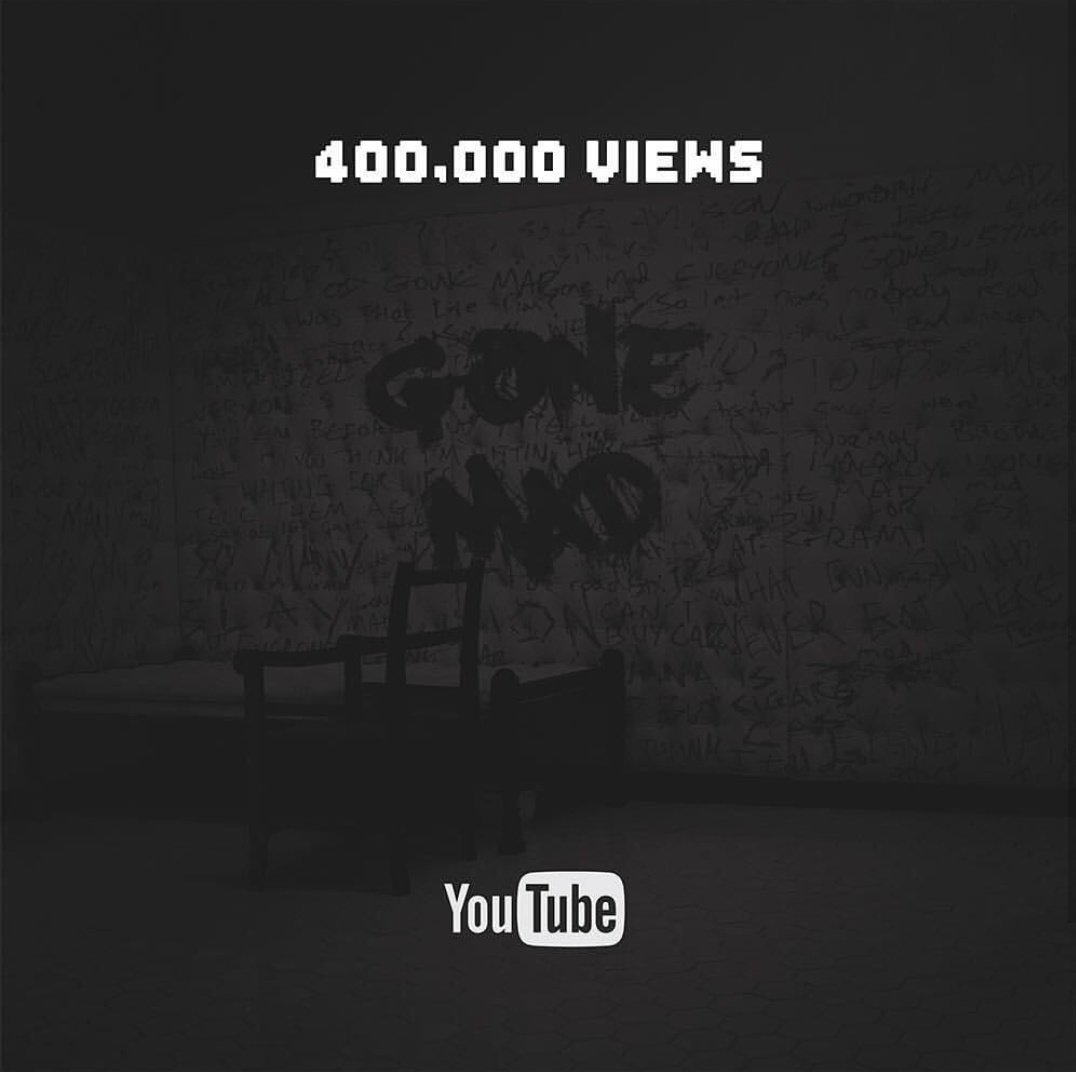 400,000 Views and Counting <a href="/Blay_Vision/">Blay ビジョン</a> could be on course to his first 1 Million Views with single #GoneMad Fear <a href="/JmeBBK/">Jme</a> #TurnerAvenue