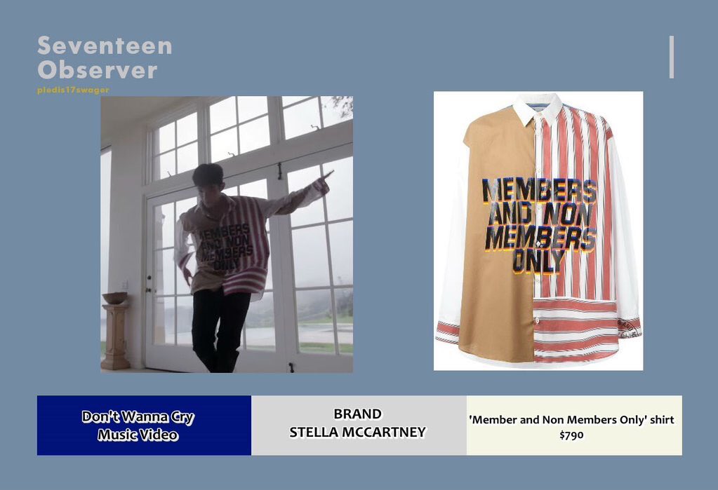 pledis17swager's tweet photo. 170522 #DK wore STELLA MCCARTNEY Shirt for #SEVENTEEN MV Dont Wanna Cry #세븐틴 #도겸 https://t.co/kLr0VVyzKA