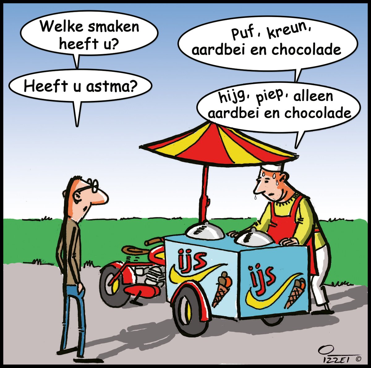 Mooi weer voor een ijsje #art #drawing #sketch #illustration #wip #paint  #followme #cartoons #cartoon #ijsco #ijs #ijsje #ijscoman, image size:1200x1189