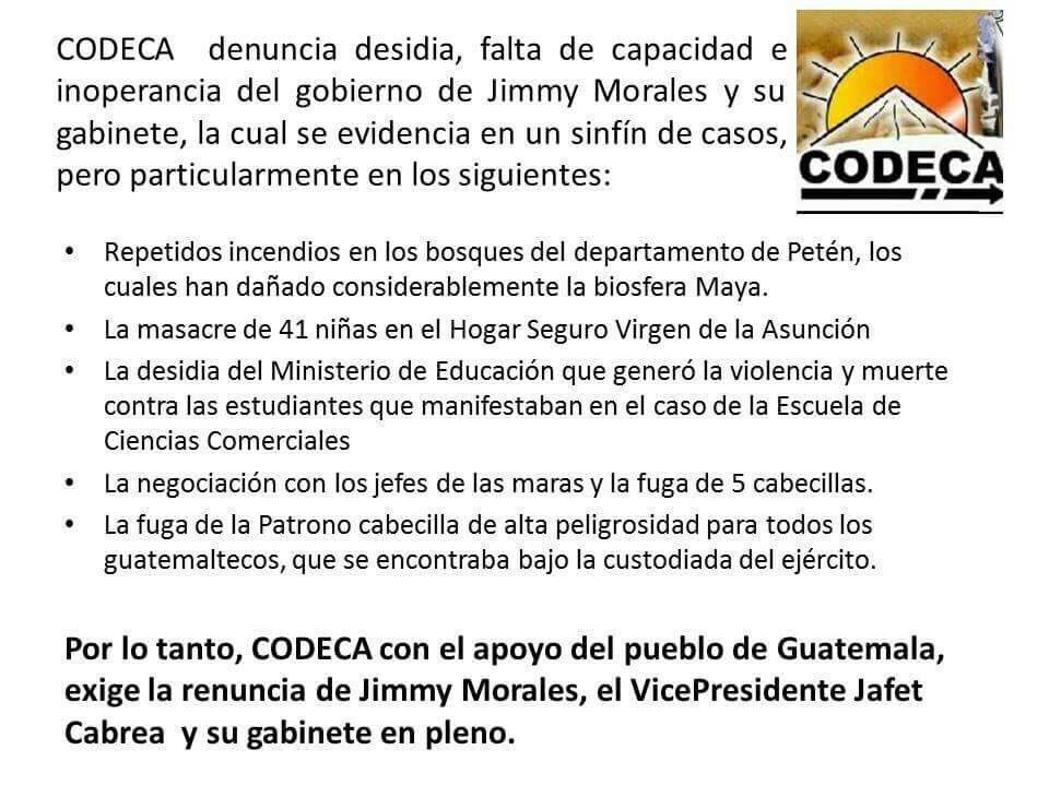 Con q calidad moral exigen esto @CODECAGT ? Ya se les olvidó que Uds son LADRONES de Energía e incitadores d violencia?#CodecaNOmeRepresenta