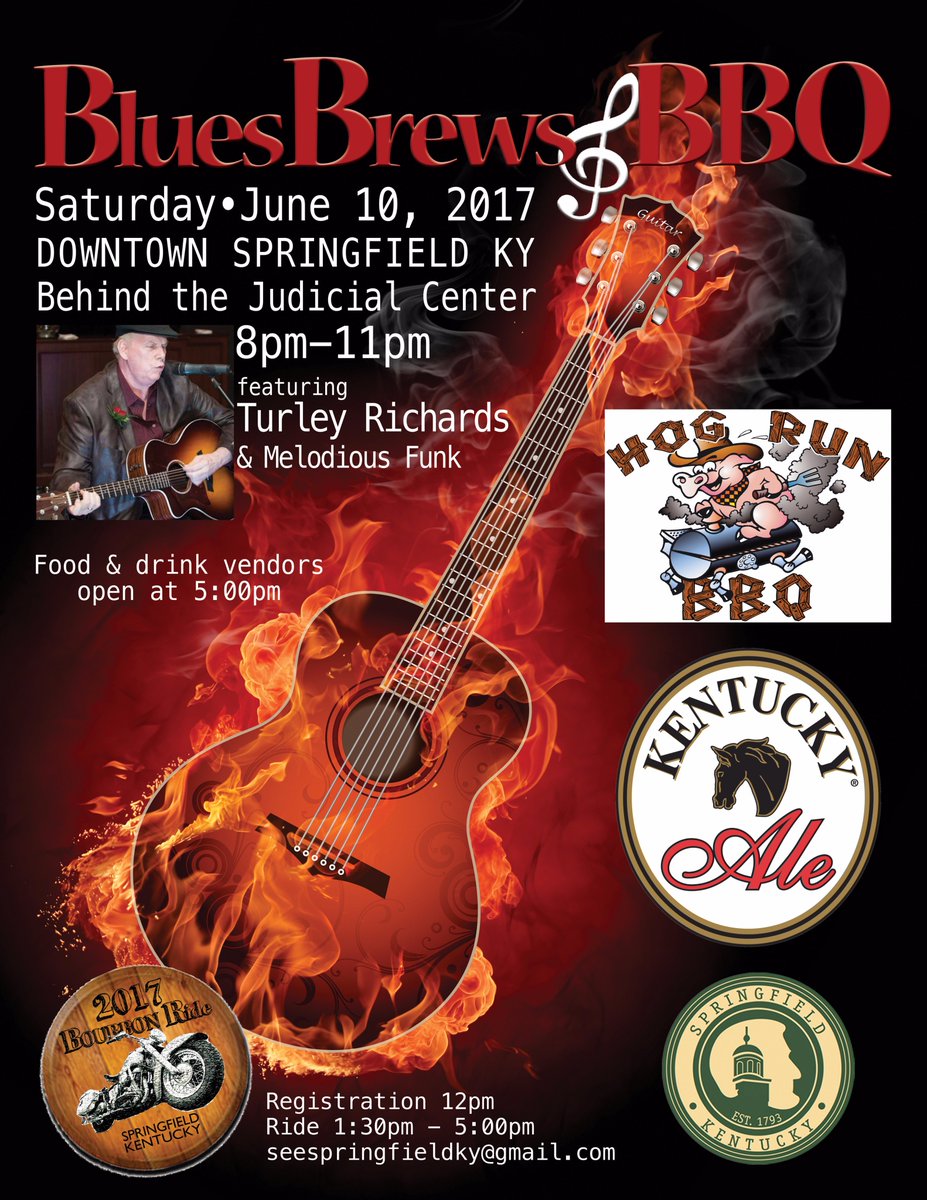 Get ready to boogie the night away at Blues Brews &amp; BBQ on June 10! #travelky #kentuckyale #turleyrichards #springfieldky