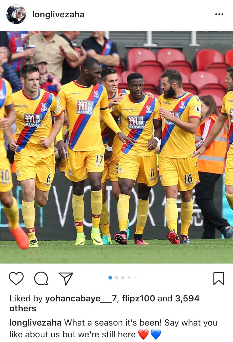HLTCO's tweet photo. Wilfried Zaha: "Say what you like about us but we're still here."

Just when you think you can't love the lad any more. https://t.co/Ru3G1k0oSJ