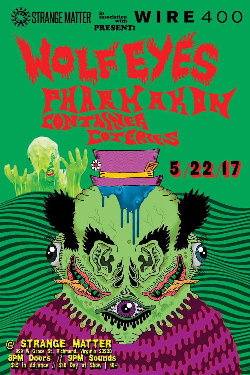 smatter929's tweet photo. Tonight at 8! 
Pharmakon, Wolf Eyes, Container &amp; Coteries!
$18 Day of Show | 18+ #rvamusic #rvanoise https://t.co/5x1duHsxB3
