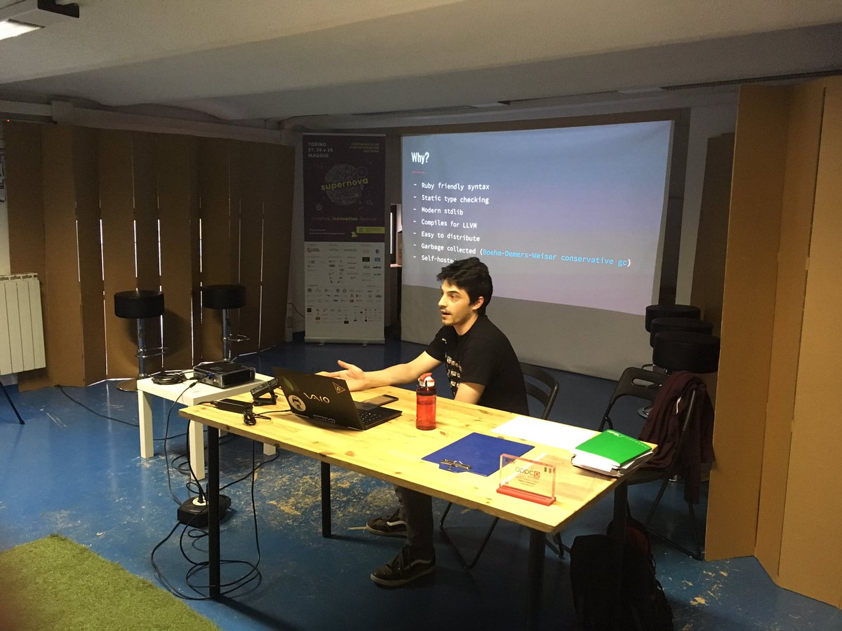 weLaika's tweet photo. @edoardotenani parla di @CrystalLanguage al #torinocodingsociety @ @TalentGardenit di Torino https://t.co/g9wnSEStvn