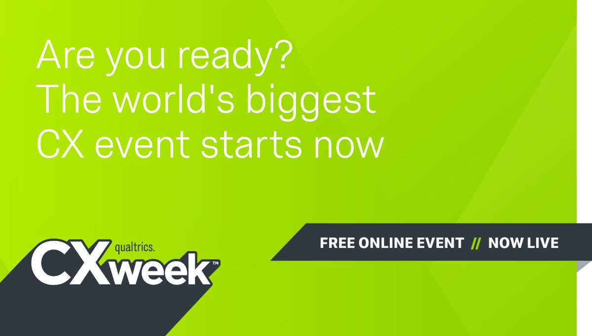 Qualtrics's tweet photo. #CXweek is now live, &amp; it's the largest customer experience event on the planet! Don't miss today's sessions: https://t.co/XxJbgbTKre https://t.co/PSVSjGxjqW