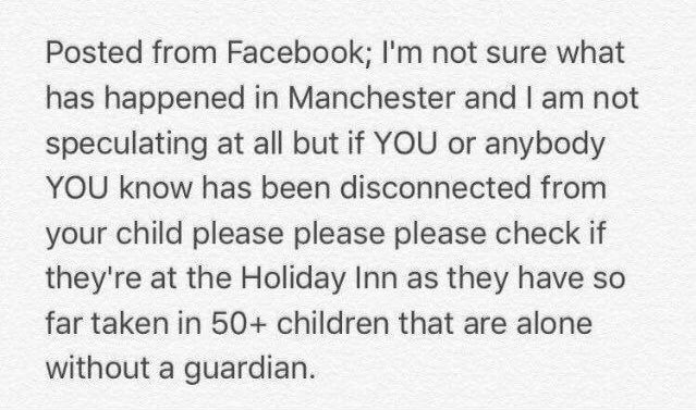 ImogenWeekender's tweet photo. Everyone RETWEET this!! So important #ManchesterArena https://t.co/wCctiMY2OA