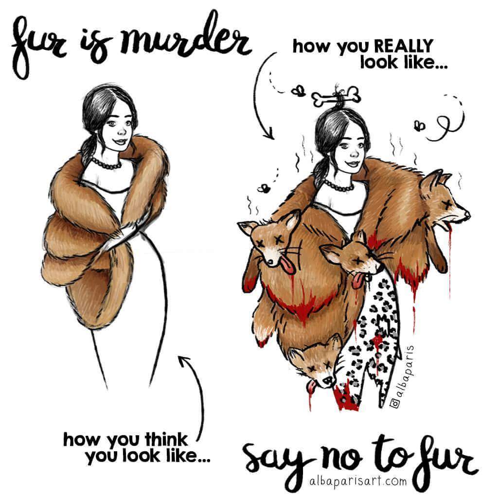 VeganInRomania's tweet photo. Fur is murder! #GoVegan https://t.co/lXnBIm7H8U