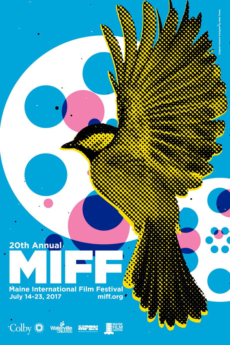 MIFFMaine's tweet photo. The MIFF 2017 official poster reveal! Original artwork by @NateTreme, graphic design by Lisa Oakes of Lavender Designs! #MIFF2017 #MIFF20 https://t.co/c873cDTBD8