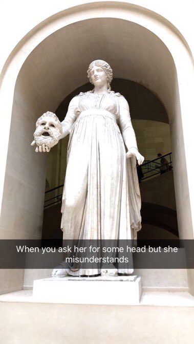 iammclovinlife's tweet photo. Went to the Louvre today &amp; decided to add my own commentary to the art. I'm now thinkin about becoming an art teacher, what do y'all think? https://t.co/5TrlBcz8Ax