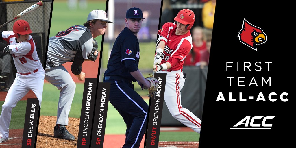 LouisvilleBSB's tweet photo. Congratulations to Brendan McKay, Drew Ellis, and Lincoln Henzman our 2017 All-ACC First Team honorees! #L1C4 https://t.co/ebzxLLx43K
