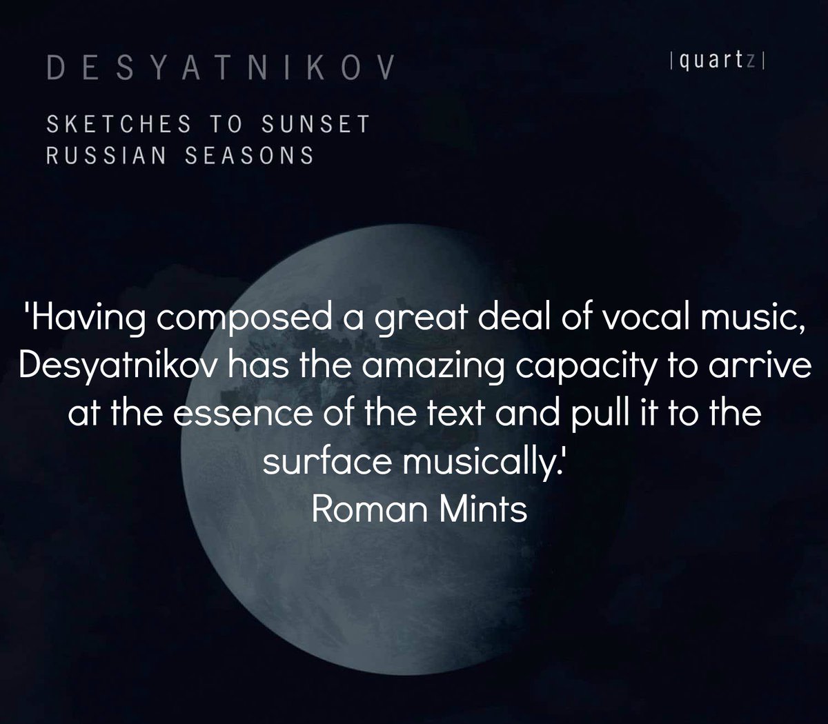 RomanMints's tweet photo. Read more about Roman's thoughts on Desyatnikov and his latest recording, Sketches to Sunset; Russian Seasons: https://t.co/VjUeWbgKwU https://t.co/OXzF9hIEwb